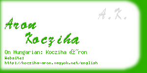 aron kocziha business card